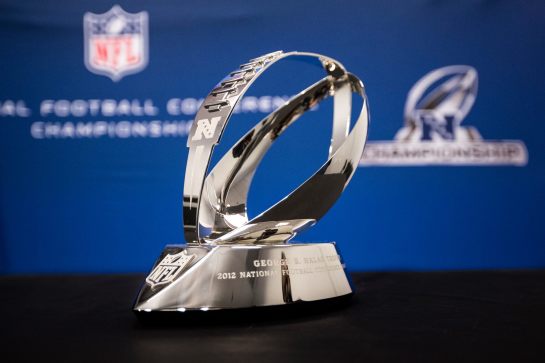 This year's George Halas NFC Championship Trophy  just arrived today in Atlanta.