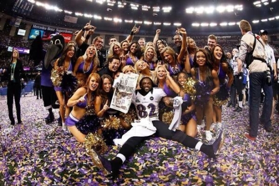 Torrey Smith and the prettiest Ravens in the building.