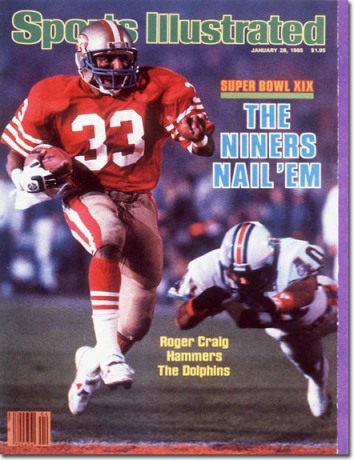 Roger Craig graces the cover of Sports Illustrated after his record breaking performance in Super Bowl XIX.